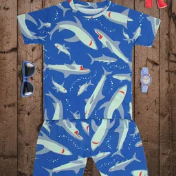 Ninos Dreams Boys Printed Pure Cotton Night Suit-image-98