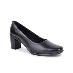 VALIOSAA Women Black Solid Synthetic Block Heels-17