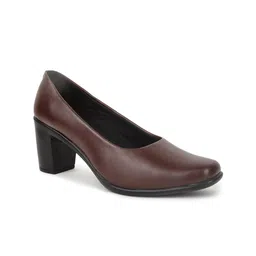 VALIOSAA Brown Work Block Pumps-18