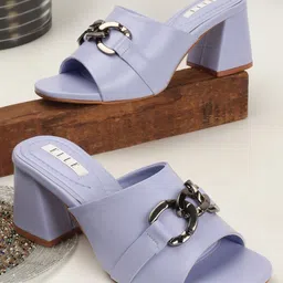 ELLE Embellished Open Toe Block Heeled Mules-30