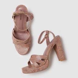 Marc Loire Textured Party Platform Heels With Ankle Loop-image-14