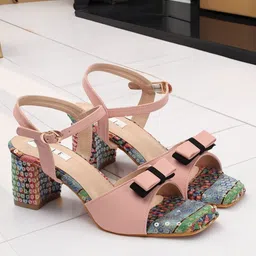 ELLE Embellished Block Heels Sandals-image-14