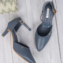 ELLE Striped Block Mules-2