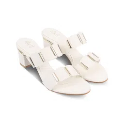 Tresmode Textured Open Toe Block Heels-16