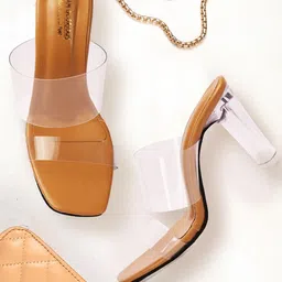 madam glorious Open Toe Block Heels-17
