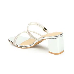 ICONICS Embellished Open Toe Block Heels image 4