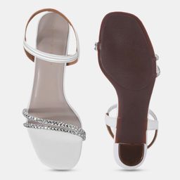 LEMON & PEPPER Embellished Open Toe Backstrap Block Heels image 4