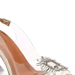 GNIST Pointed Toe Embellished Party Block Heels With Backstrap image 3