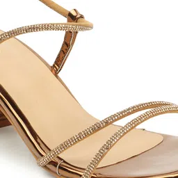 ICONICS Embellished Open Toe Block Heels image 2
