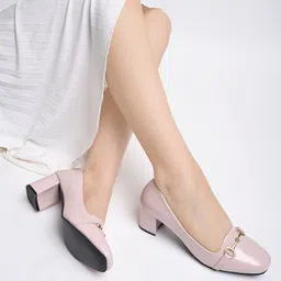 Shoetopia Closed Back Block Pumps-4