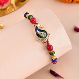 Sangria Beads Mango Work Rakhi-image-54