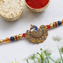 Fashion Bizz Gold-Toned Peacock Rakhi Pack-image-71