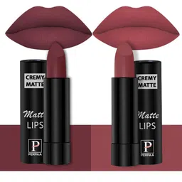 PERPAA Set Of 2 Creamy Matte Long-Stay Lipstick - Tan Red 80 & Brick Red 110-image-82