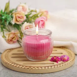 Iris Aromatic Homefragrances Ribbed Jar Damask Rose Candle 110g-3