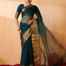 ASPORA Woven Design Zari Organza Handloom Banarasi Saree-picture-27