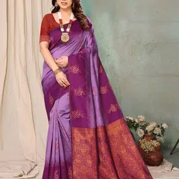 vj fashion Ethnic Motifs Woven Design Zari Banarasi Saree-picture-21