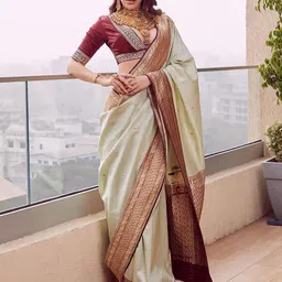 Anjaneya Sarees Woven Design Zari Silk Blend Banarasi Saree-picture-37