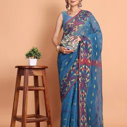 TANTLOOM Woven Design Zari Silk Cotton Ready to Wear Saree-picture-38