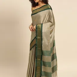 WINKLECART Ethnic Woven Design Zari Pure Silk Mysore Silk Saree-image-87