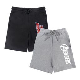 Marvel by Wear Your Mind Boys Pack of 2 Grey & Black Avengers Printed Shorts-image-73