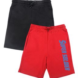 Marvel by Wear Your Mind Boys Black & Red Printed Cotton Shorts-7