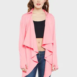 Hypernation Women Pure Cotton Solid Shrug-image-12