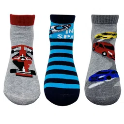 Mint & Oak Kids Pack Of 3 Patterned Ankle Length Socks-image-82