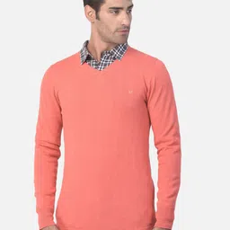 Woods Men Peach-Coloured Pure Wool Pullover-image-23