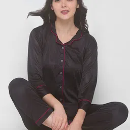 AV2 Women Black & Fuchsia Solid Night suit-picture-10