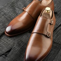 BLUBRD Men Leather Formal Monk Shoes-image-18