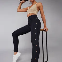 DOLCE CRUDO Think Different Women Slim Fit High-Rise Clean Look Stretchable Jeans-image-79