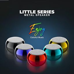 generic Bluetooth Speakr, Mini Bluetooth Speaker, Mini Bluetooth Speaker 4D Mini Electroplating Round Steel Speaker - Multicolor of 1 (Multicolor) image 5