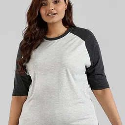 Instafab Plus Plus Size Colourblocked Cotton Top image 1
