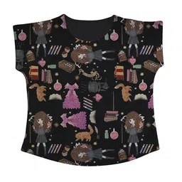 Harry Potter by Wear Your Mind Girls Black Printed T-shirt-image-10