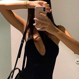 LULU & SKY One Shoulder Cut-Out Detailed Bodysuit-image-80