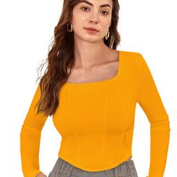 Sanwariya Silk Square Neck Long Sleeves Top-image-101