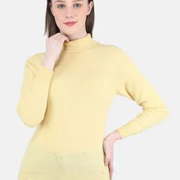 Monte Carlo Women Yellow Pullover Wool Sweater-picture-16