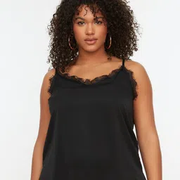 Trendyol Black Solid Plus Size Top-image-63