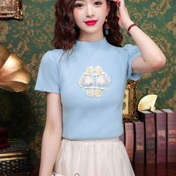 StyleCast Embroidered High Neck Top-image-10