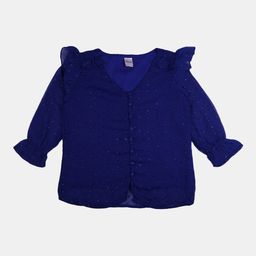 V-Mart Blue Shirt Style Top-43