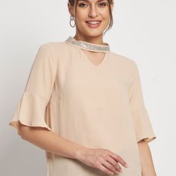 Kashana Choker Neck Bell Sleeves Top-image-45