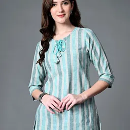 DOISA Striped Tie-Up Neck Top-image-29
