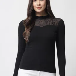 Popwings Women Black Self Design Top-picture-50