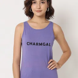CHARMGAL Brand Logo Printed Cotton Tank Top-image-83