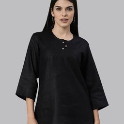Ecentric Women Black Solid Sustainable Top-image-95