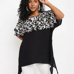 BAESD Floral Printed Extended Sleeves Georgette Regular Top-picture-5
