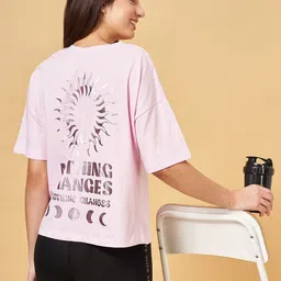 Ajile by Pantaloons Print Extended Sleeves Cotton Styled Back Top-image-5