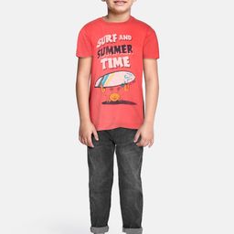 Pepe Jeans Boys Pink & White Printed Slim Fit Round Neck Tshirt-image-39