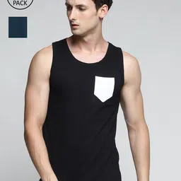 Trends Tower Men Pack Of 2 Solid Cotton Tank Vests-picture-16
