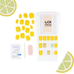 LICK Set Of 2 Reusable Press On Nails - 12Pcs Each - Black & Yellow image 5
